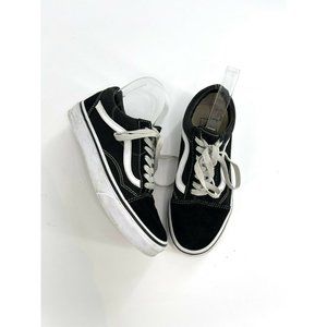 Vans  Classic Black White Canvas Suede Low Top Skateboard Shoes 5.5 M 7 W